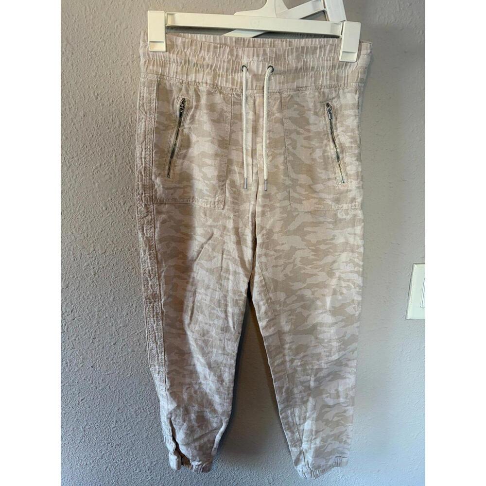 Athleta Cabo Linen Jogger Camo size 4. 100% linen